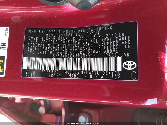 Toyota Corolla Xse 2024 5YFT4MCE4RP206215 Image 9