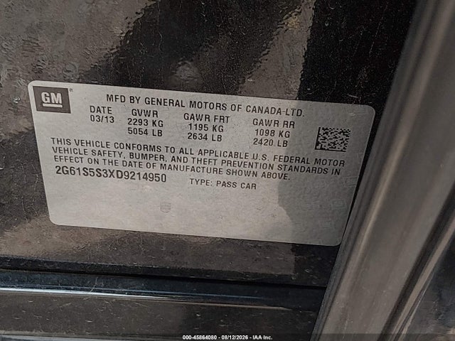 Aukcja sprzedaży 2013 Cadillac Xts Premium, vin: 2G61S5S3XD9214950, numer aukcji: 45864080