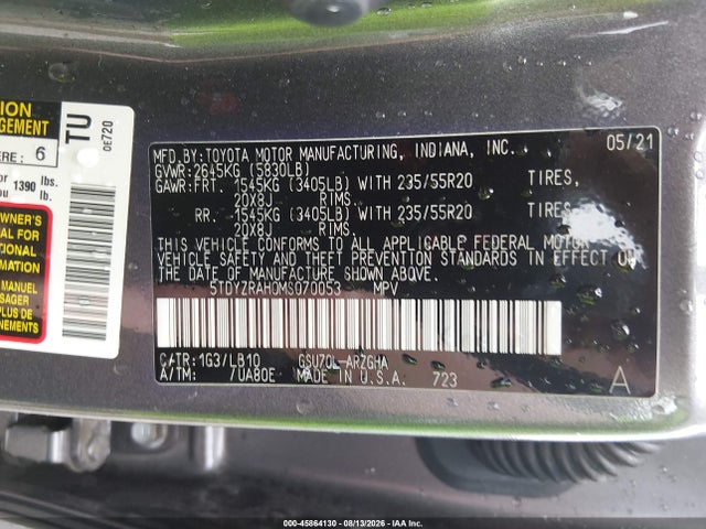 Toyota Highlander Limited 2021 5TDYZRAH0MS070053 Image 9