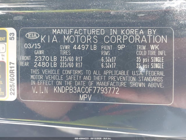 KIA Sportage Lx 2015 KNDPB3AC0F7793772 Image 9