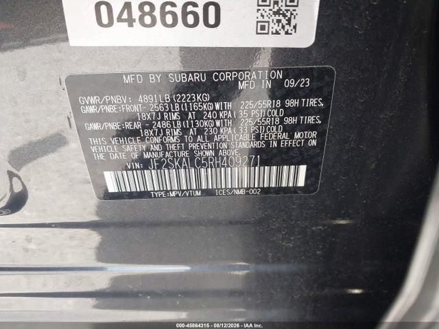 Продажа на аукционе авто 2024 Subaru Forester Limited, vin: JF2SKALC5RH409271, номер лота: 45864315