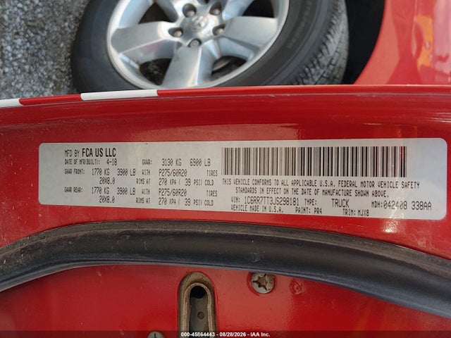 2018 Ram 1500 Big Horn  4x4 6'4 Box მანქანა იყიდება აუქციონზე, vin: 1C6RR7TT3JS298181, აუქციონის ნომერი: 45864443