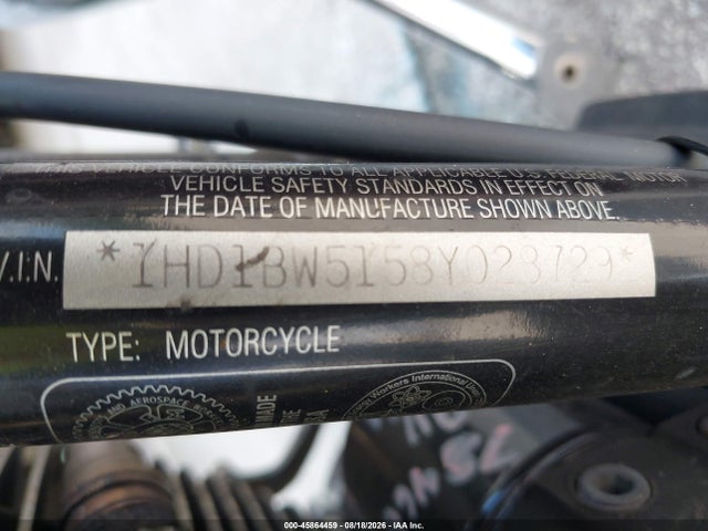 45864459 :رقم المزاد ، 1HD1BW5158Y028729 vin ، 2008 Harley-davidson Flstc مزاد بيع