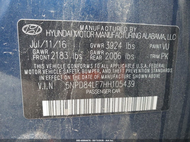 Hyundai ELANTRA SE 2017 5NPD84LF7HH105439 Image 9