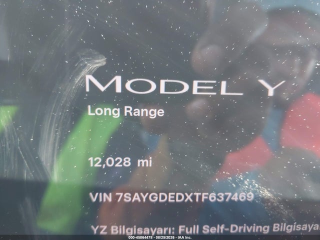 Aukcja sprzedaży 2026 Tesla Model Y Premium/rear-wheel Drive, vin: 7SAYGDEDXTF637469, numer aukcji: 45864478