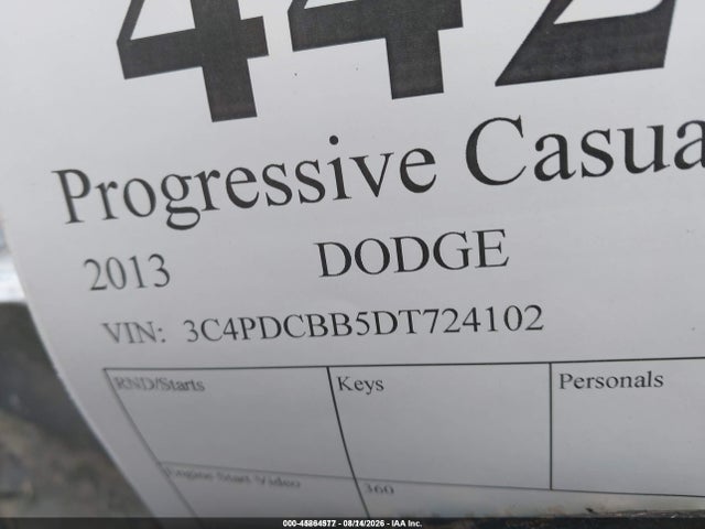 Продаж на аукціоні авто 2013 Dodge Journey Sxt, vin: 3C4PDCBB5DT724102, номер лоту: 45864577