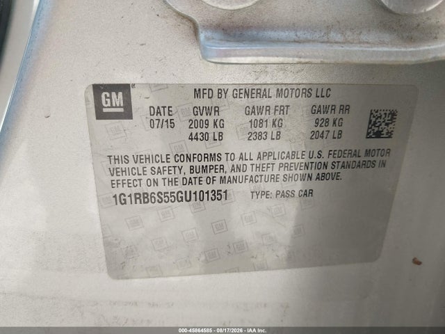Chevrolet Volt Premier 2016 1G1RB6S55GU101351 Image 9