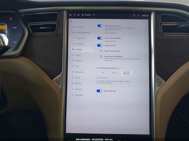 2013 Tesla Model S მანქანა იყიდება აუქციონზე, vin: 5YJSA1DNXDFP05493, აუქციონის ნომერი: 45864654