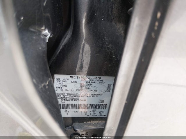 Aukcja sprzedaży 2006 Ford F-250 Lariat/xl/xlt, vin: 1FTSW21P46ED24031, numer aukcji: 45864727