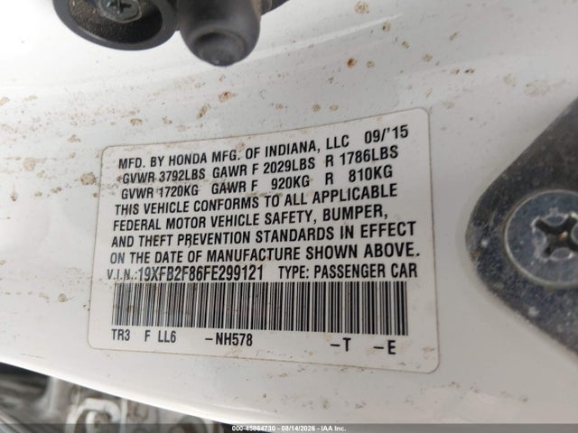 Honda CIVIC EX 2015 19XFB2F86FE299121 Image 9