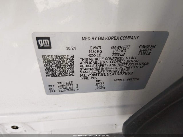 KL79MTSL0SB097869 Chevrolet Trailblazer Fwd Rs