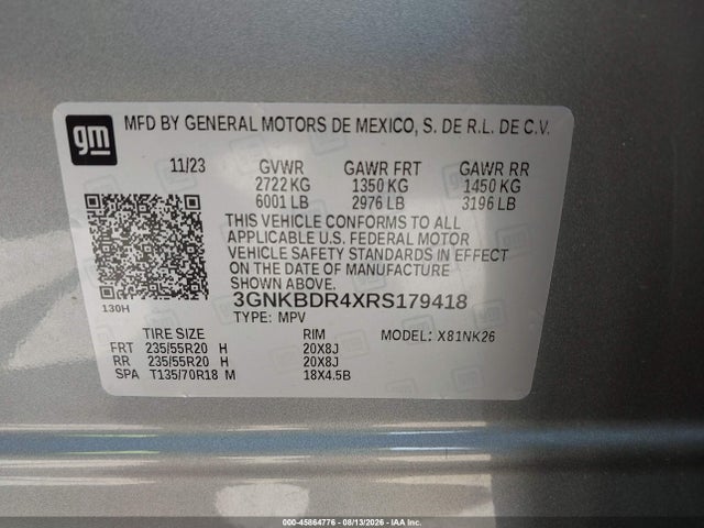 Продажа на аукционе авто 2024 Chevrolet Blazer Fwd 3lt, vin: 3GNKBDR4XRS179418, номер лота: 45864776