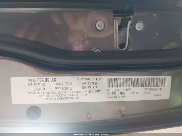 Aukcja sprzedaży 2018 Chrysler 300 300s Awd, vin: 2C3CCAGG3JH280057, numer aukcji: 45864785