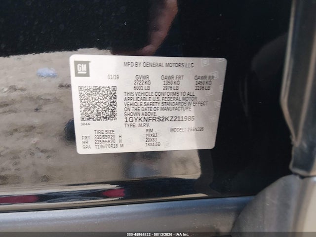 Продаж на аукціоні авто 2019 Cadillac Xt5 Premium Luxury, vin: 1GYKNFRS2KZ211985, номер лоту: 45864822