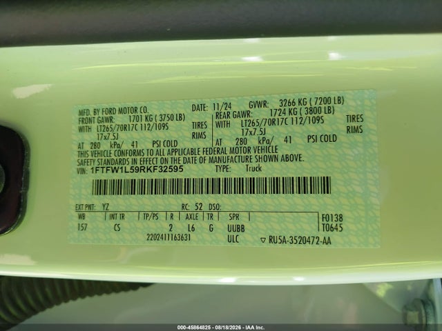 Ford F-150 Xl 2024 1FTFW1L59RKF32595 Image 9
