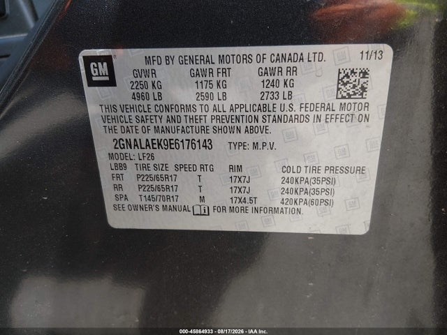 Продаж на аукціоні авто 2014 Chevrolet Equinox Ls, vin: 2GNALAEK9E6176143, номер лоту: 45864933