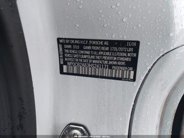 WP0CB2A83HS241171 Porsche 718 Boxster S