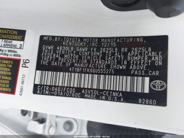 4T1BF1FK0GU555275 Toyota CAMRY LE