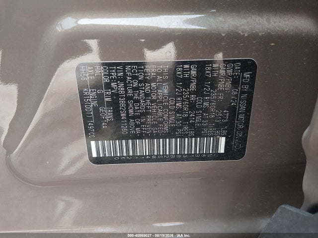 JN8BT3BB2SW411260 Nissan Rogue Sv Intelligent Awd