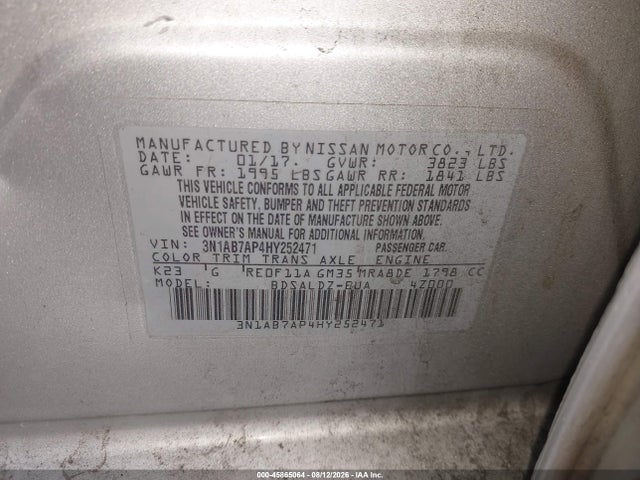 Nissan SENTRA SV 2017 3N1AB7AP4HY252471 Image 9