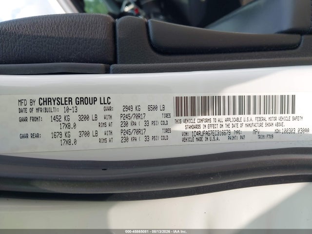 2014 Jeep Grand Cherokee Laredo მანქანა იყიდება აუქციონზე, vin: 1C4RJFAG7EC316679, აუქციონის ნომერი: 45865081