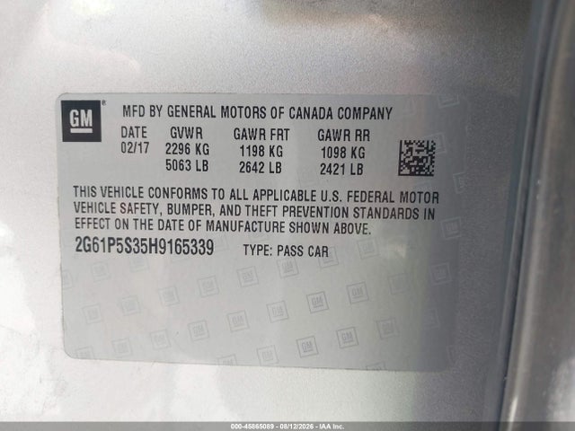 Продажа на аукционе авто 2017 Cadillac Xts Premium Luxury, vin: 2G61P5S35H9165339, номер лота: 45865089