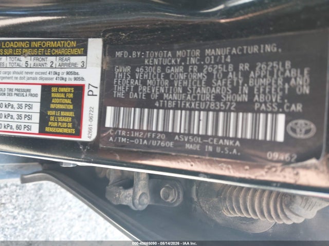 Продаж на аукціоні авто 2014 Toyota Camry L, vin: 4T1BF1FKXEU783572, номер лоту: 45865090