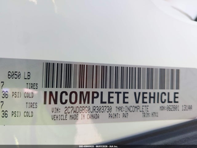 45865123 :رقم المزاد ، 2C7WDGBG0JR303730 vin ، 2018 Dodge Grand Caravan Se مزاد بيع