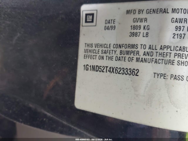 Продажа на аукционе авто 1999 Chevrolet Malibu, vin: 1G1ND52T4X6233362, номер лота: 45865183