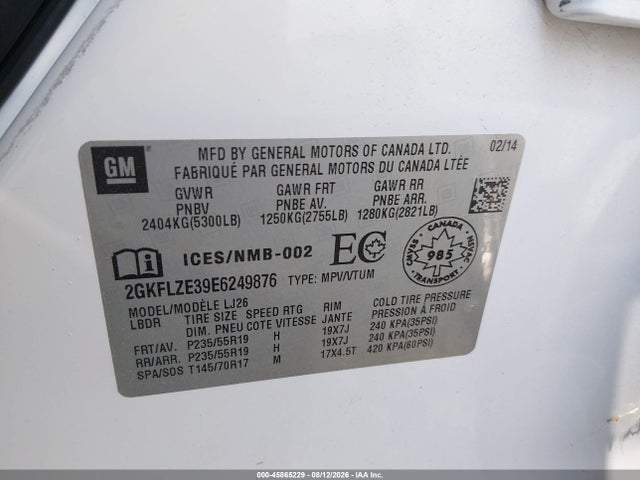 GMC Terrain Denali 2014 2GKFLZE39E6249876 Image 9