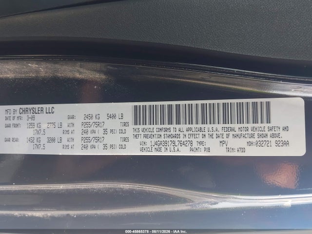 Aukcja sprzedaży 2009 Jeep Wrangler Unlimited X, vin: 1J4GA39179L764278, numer aukcji: 45865378