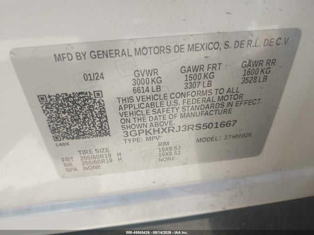 Продажа на аукционе авто 2024 Honda Prologue Tour, vin: 3GPKHXRJ3RS501667, номер лота: 45865426
