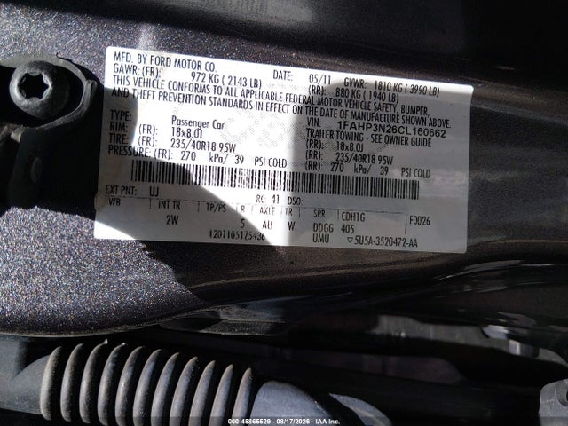 Продаж на аукціоні авто 2012 Ford Focus Titanium, vin: 1FAHP3N26CL160662, номер лоту: 45865529