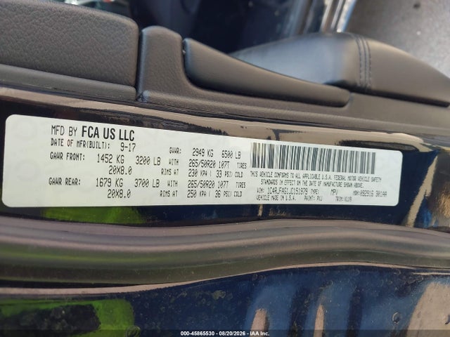 Aukcja sprzedaży 2018 Jeep Grand Cherokee Altitude 4x4, vin: 1C4RJFAG1JC151979, numer aukcji: 45865530