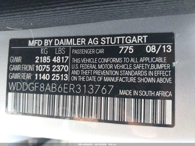 Продажа на аукционе авто 2014 Mercedes-benz C 300 Sport 4matic, vin: WDDGF8AB6ER313767, номер лота: 45865551