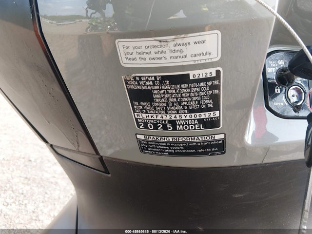 Aukcja sprzedaży 2025 Honda Ww160 A, vin: RLHKF4724SY000125, numer aukcji: 45865685