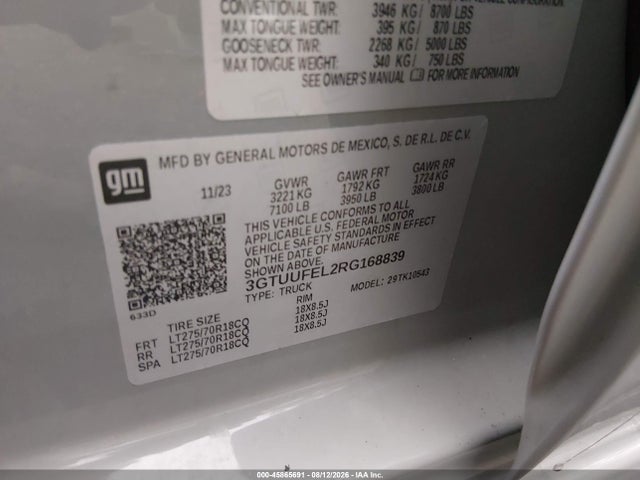 GMC SIERRA 1500 2024 3GTUUFEL2RG168839 Image 9