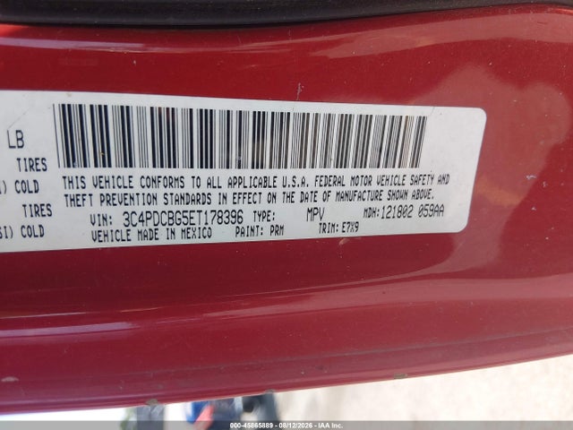 45865889 :رقم المزاد ، 3C4PDCBG5ET178396 vin ، 2014 Dodge Journey Sxt مزاد بيع