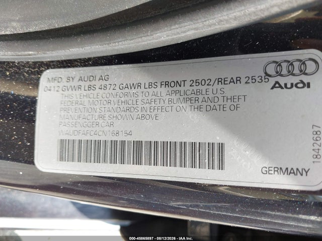 Aukcja sprzedaży 2012 Audi A6 2.0t Premium Plus, vin: WAUDFAFC4CN168154, numer aukcji: 45865897