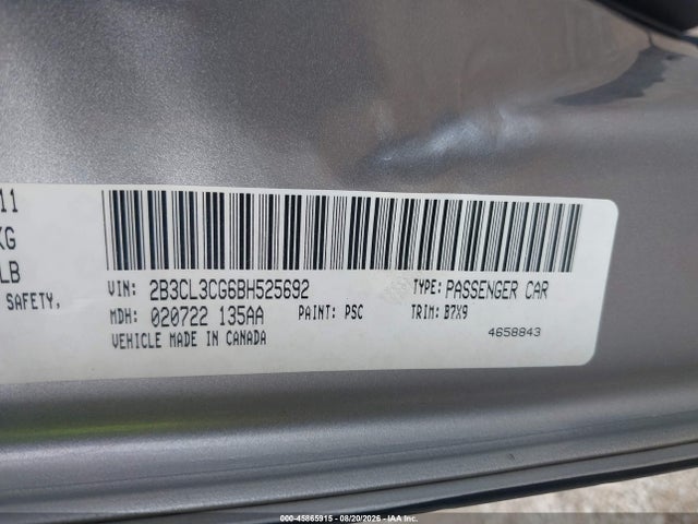 Продаж на аукціоні авто 2011 Dodge Charger, vin: 2B3CL3CG6BH525692, номер лоту: 45865915
