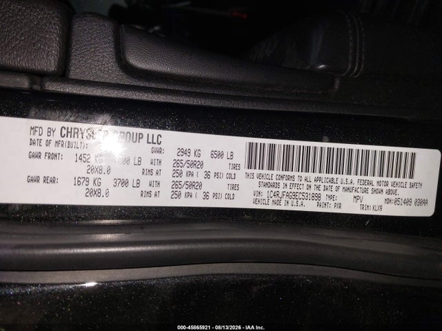 45865921 :رقم المزاد ، 1C4RJFAG9EC531898 vin ، 2014 Jeep Grand Cherokee Altitude مزاد بيع