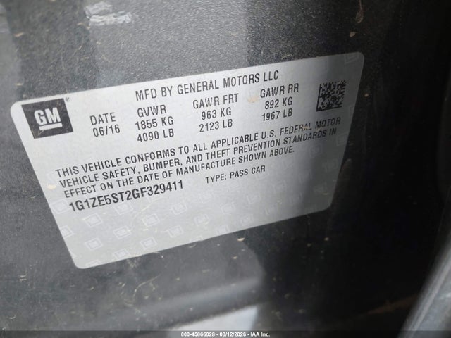 1G1ZE5ST2GF329411 Chevrolet MALIBU 1LT