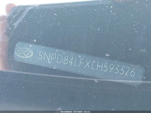 2020 Hyundai Elantra Sel მანქანა იყიდება აუქციონზე, vin: 5NPD84LFXLH593326, აუქციონის ნომერი: 45866029