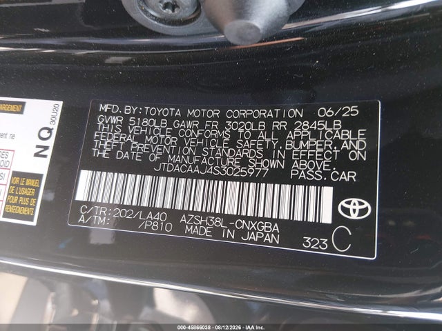 Aukcja sprzedaży 2025 Toyota Crown Signia Limited, vin: JTDACAAJ4S3025977, numer aukcji: 45866038