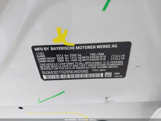 5UX43DT02R9U60585 BMW X4 M40i