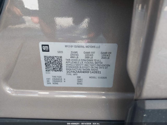 Продаж на аукціоні авто 2024 Cadillac Xt4 Fwd Luxury, vin: 1GYAZAR40RF143931, номер лоту: 45866201