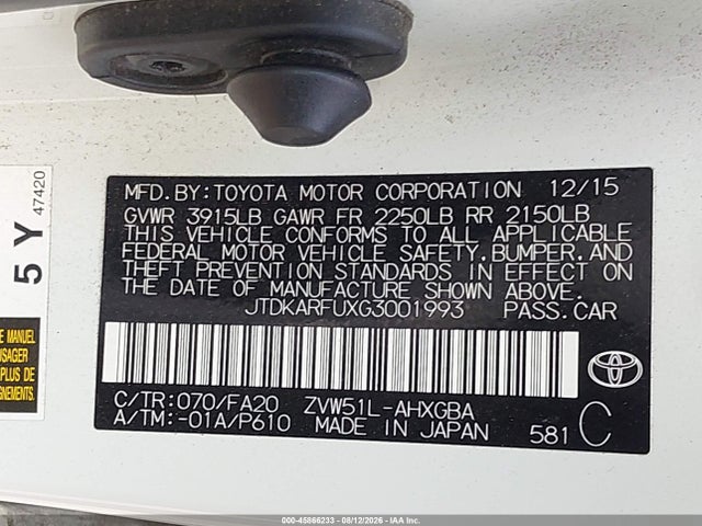 Toyota Prius Three 2016 JTDKARFUXG3001993 Image 9
