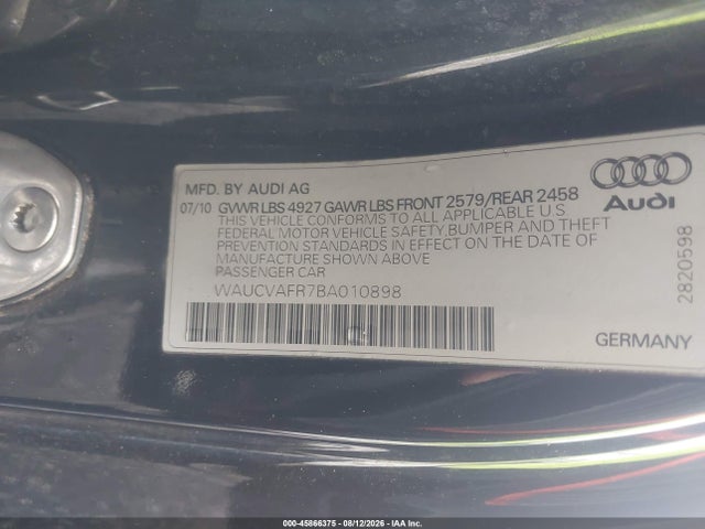 Aukcja sprzedaży 2011 Audi S5 4.2 Premium Plus, vin: WAUCVAFR7BA010898, numer aukcji: 45866375