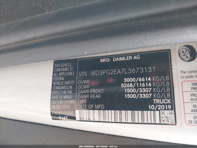 Mercedes-Benz Metris 2020 WD3PG2EA7L3673131 Image 9