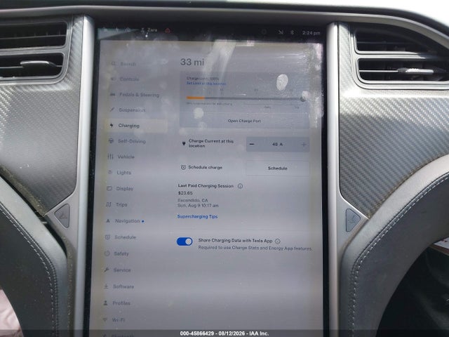 45866429 :رقم المزاد ، 5YJSA1E25JF274156 vin ، 2018 Tesla Model S 100d/75d/p100d مزاد بيع